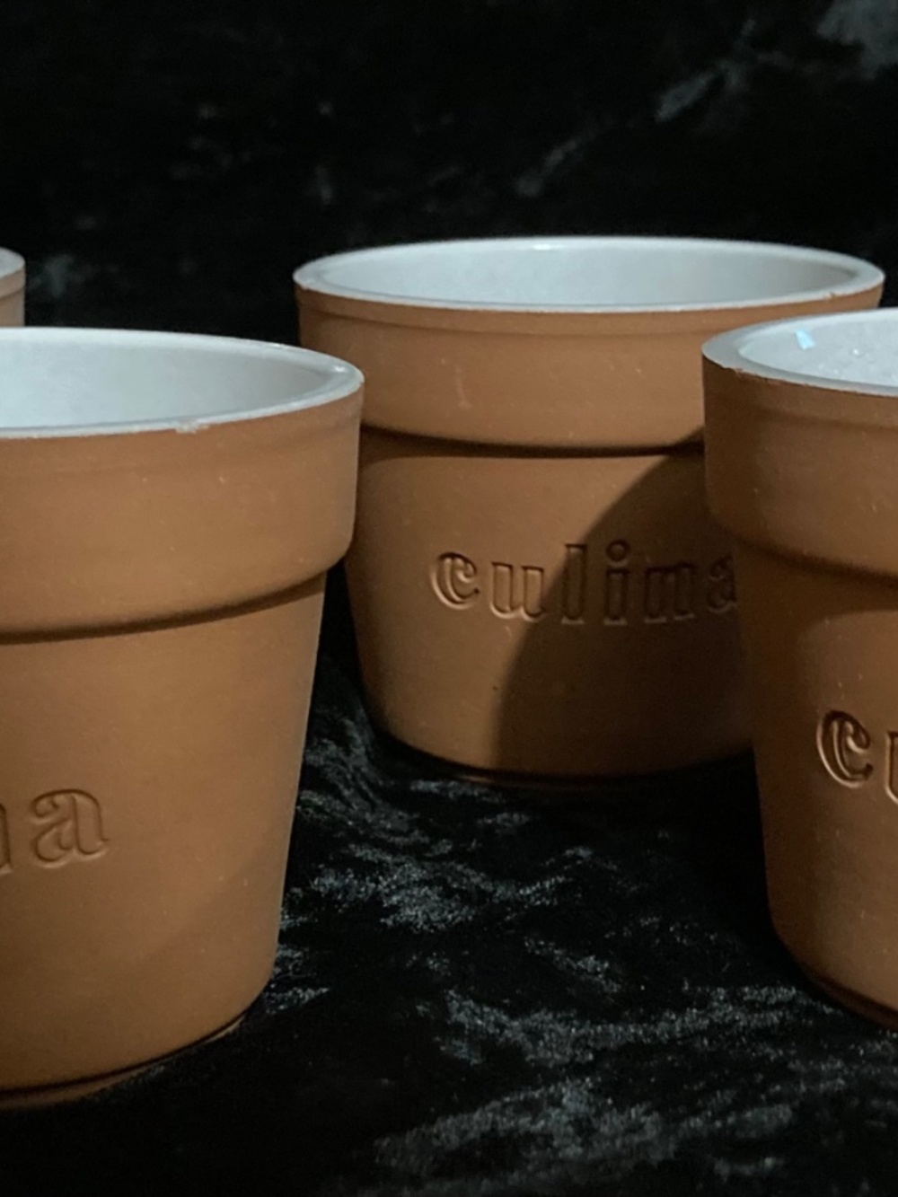 Culinary glazed Terra cotta pottery cup CERMER X4